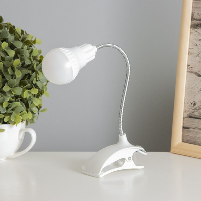 Лампа на прищепке  Лампа на прищепке "Свет" белый 13LED 1,5W провод USB 4x9x31,5 см RISALUX