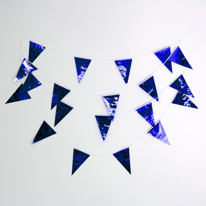 Гирлянда &laquo;Флажки&raquo;, 20 флажков, 10 метров, цвет синий
