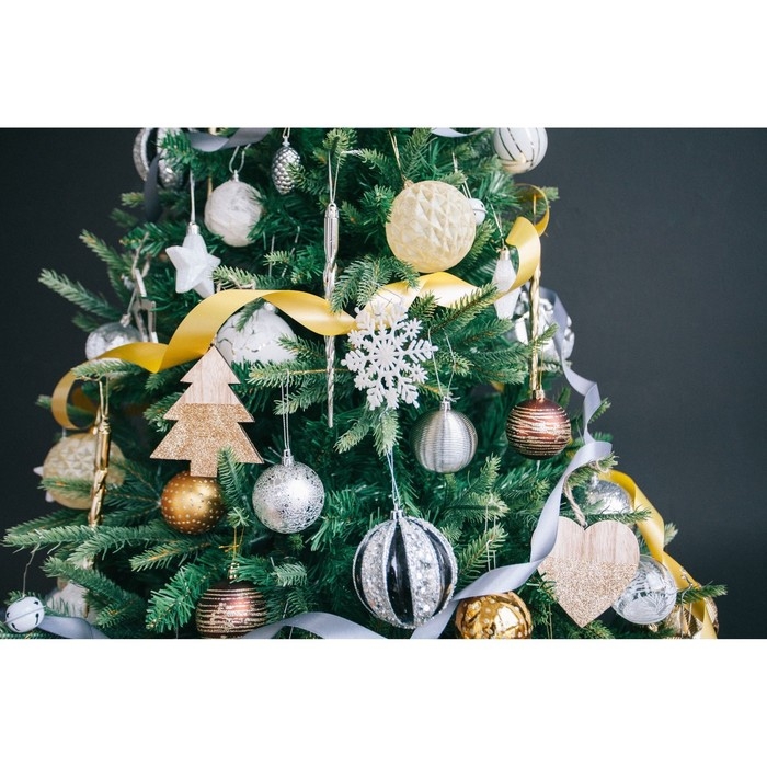 Украшение ёлочное Украшение ёлочное "Сосулька - завитулька" (набор 7 шт) 19 см, серебро