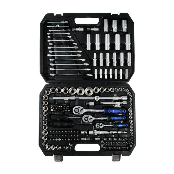 Набор инструментов в кейсе ТУНДРА, автомобильный, CrV, 1/2 Набор инструментов в кейсе ТУНДРА, автомобильный, CrV, 1/2", 1/4", 3/8", 215 предметов