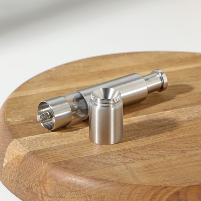 Мельница для специй Доляна «Элит», 15×3 см, металлический механизм, цвет серебряный Мельница для специй Доляна «Элит», 15×3 см, металлический механизм, цвет серебряный