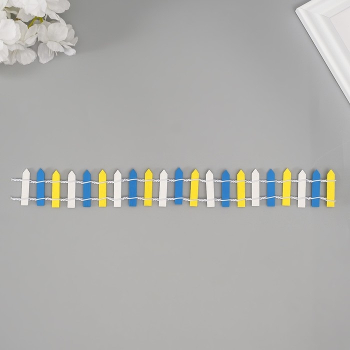 Декор для творчества дерево Декор для творчества дерево "Цветной заборчик" 3х24 см МИКС