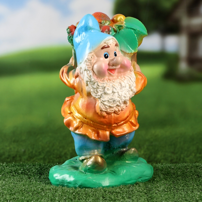 Садовая фигура  Садовая фигура "Гном с корзиной" 28см