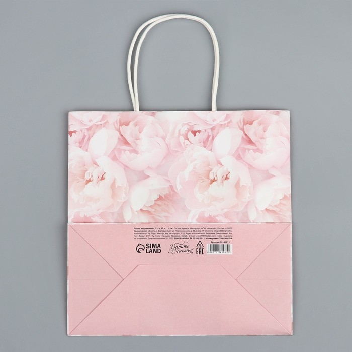 Пакет подарочный, упаковка, «Цветы», 22 х 22 х 11 см Пакет подарочный, упаковка, «Цветы», 22 х 22 х 11 см
