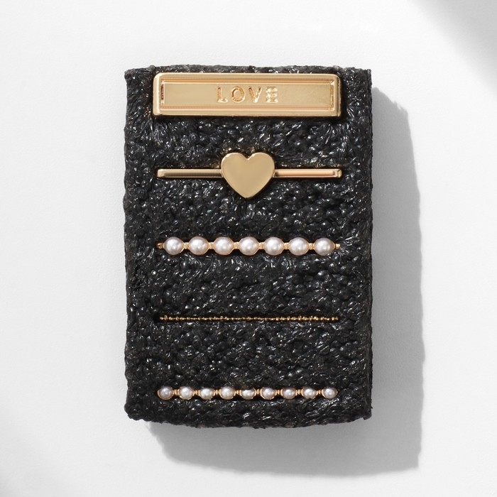 Шармы на ремешок для часов «Любовь», набор 5 шт., цвет белый в золоте Шармы на ремешок для часов «Любовь», набор 5 шт., цвет белый в золоте