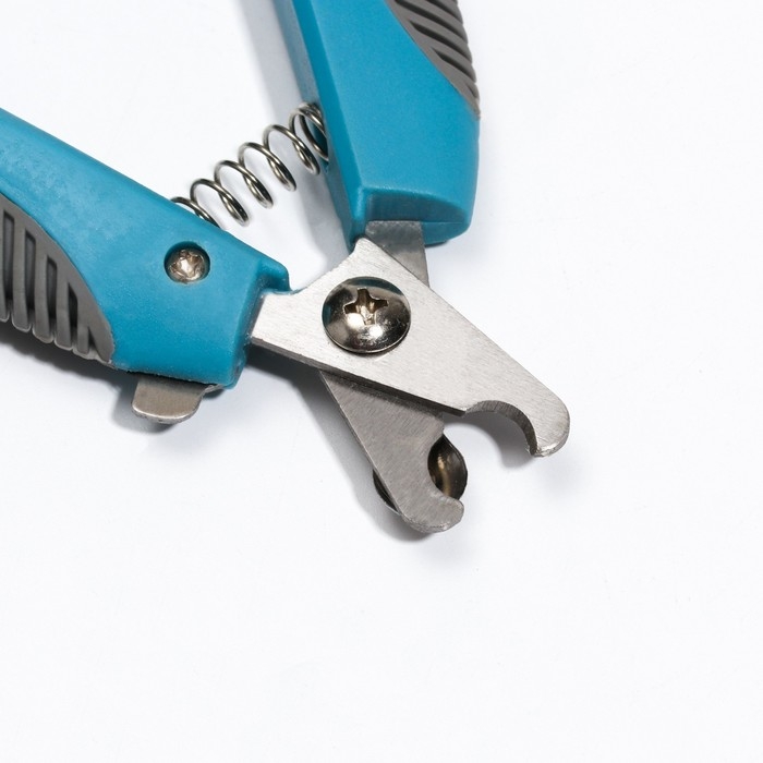 Когтерез боковой с рифлеными ручками, отверстие 9 мм, голубой с серым Когтерез боковой с рифлеными ручками, отверстие 9 мм, голубой с серым