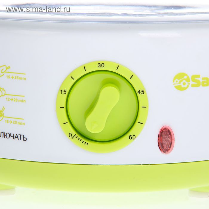 Пароварка Sakura SA-7213GR, электрическая, 500 Вт, 5 л, 2 яруса, бело-зеленый Пароварка Sakura SA-7213GR, электрическая, 500 Вт, 5 л, 2 яруса, бело-зеленый