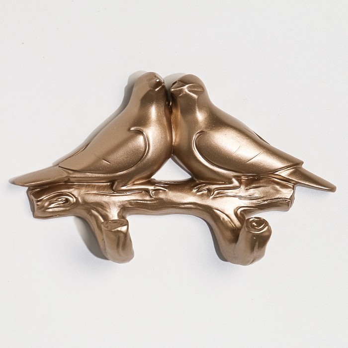 Декор настенный-вешалка Декор настенный-вешалка "Голубки", 10.5 x 7 см, золото