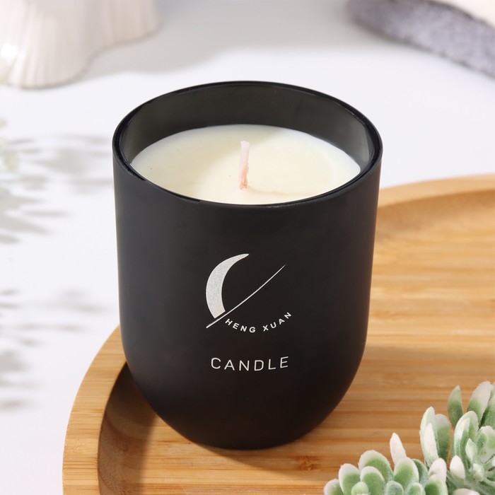 Свеча ароматическая  Свеча ароматическая "Home Fragrance", одеколон, черная, 7х8 см