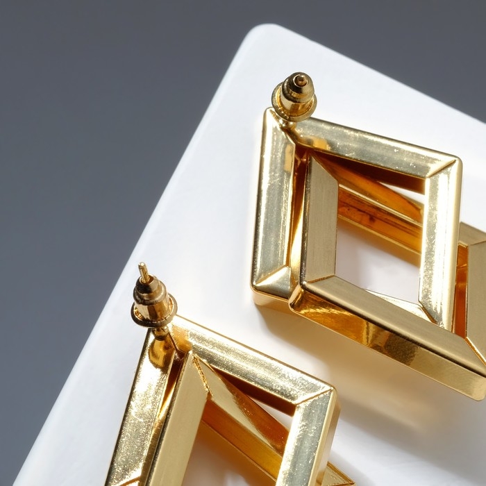 Серьги металл «Геометрия» симбиоз, цвет золото Серьги металл «Геометрия» симбиоз, цвет золото