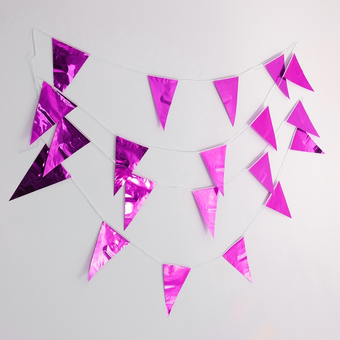 Гирлянда «Флажки», 20 флажков, 10 метров, цвет фиолетовый Гирлянда «Флажки», 20 флажков, 10 метров, цвет фиолетовый