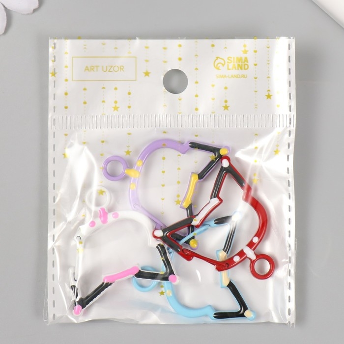 Карабин металл с кольцом Карабин металл с кольцом "Кошечка с ошейником" МИКС 3,4х3,3 см