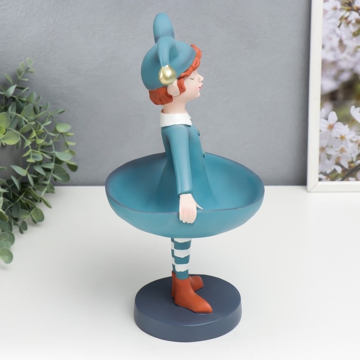 Сувенир полистоун подставка  Сувенир полистоун подставка "Малыш в костюме скомороха" голубой 32х18,5х18,5 см