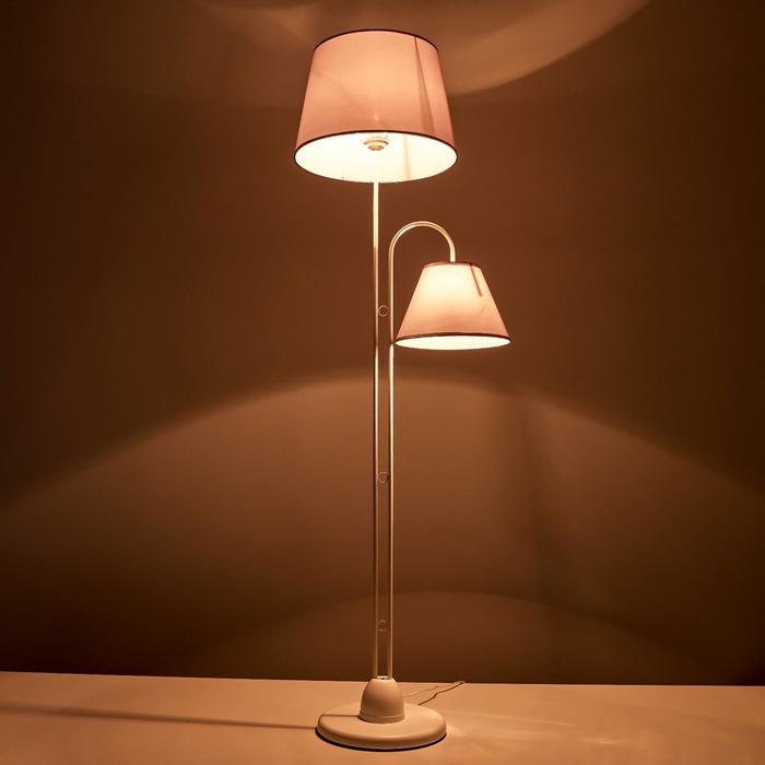 Торшер 1063/2, 2х15Вт Е27, цвет белый-серый