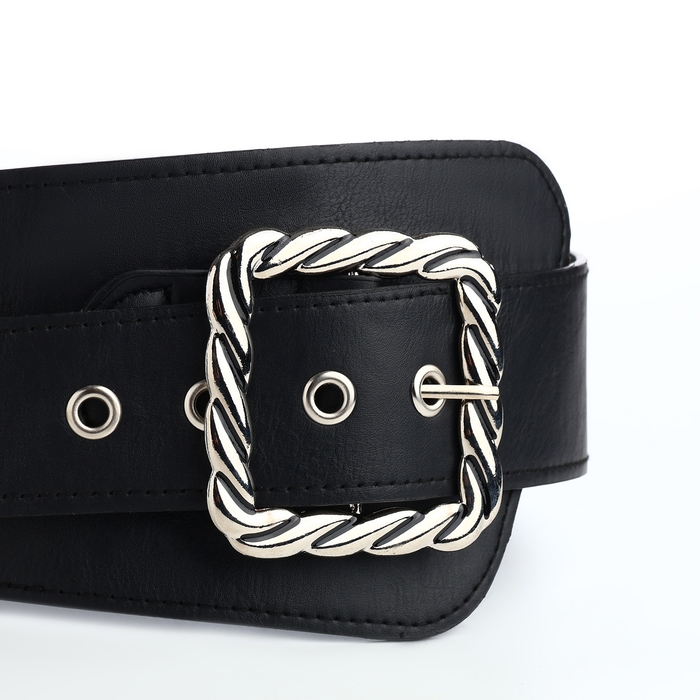 Ремень женский, ширина 11,5 см, пряжка металл, цвет чёрный Ремень женский, ширина 11,5 см, пряжка металл, цвет чёрный