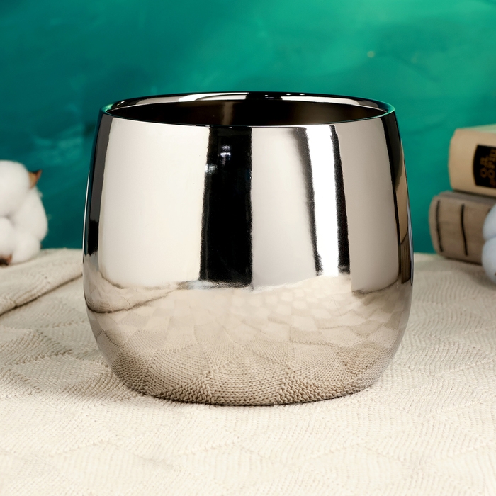 Кашпо  Кашпо "Лайт" серебро, 14х14х12см