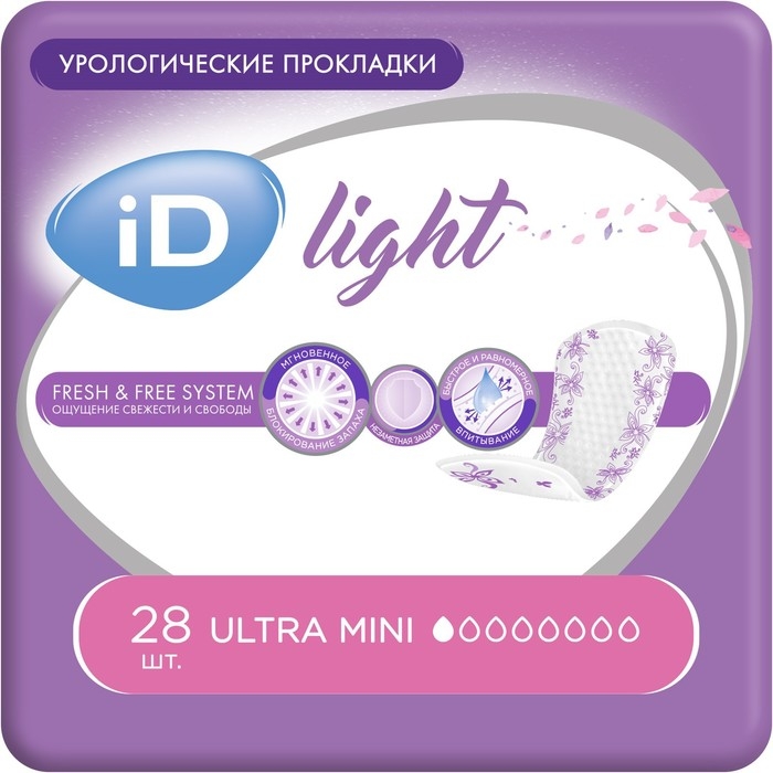 Урологические прокладки iD Ultra mini, 28 шт. Урологические прокладки iD Ultra mini, 28 шт.