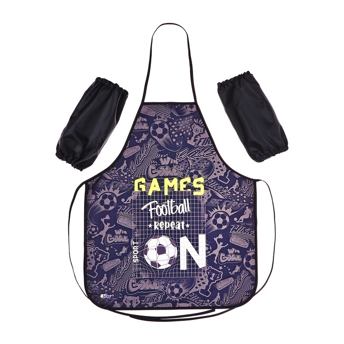 Фартук для труда + нарукавники, 535 х 445/240 х 145 мм, размер M (рост 122-158), ФН 41-20 Фартук для труда + нарукавники, 535 х 445/240 х 145 мм, размер M (рост 122-158), ФН 41-20 "Футбол ON"