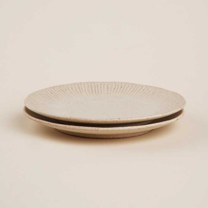 Набор тарелок керамических SL Home «Виенто», d=23 см, цвет бежевый Набор тарелок керамических SL Home «Виенто», d=23 см, цвет бежевый
