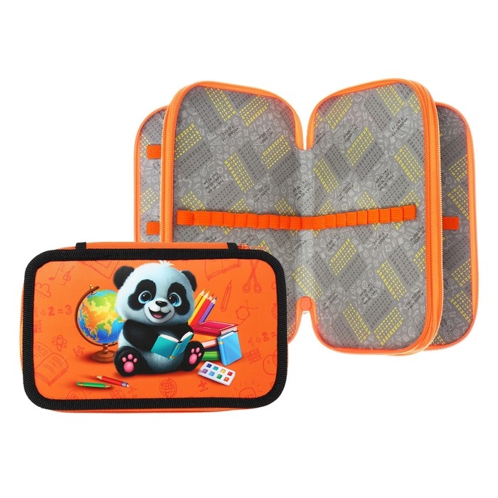 Пенал 3 секции, 125 х 205 х 55 мм, Calligrata 30П26/3 Пенал 3 секции, 125 х 205 х 55 мм, Calligrata 30П26/3 "Панда", ламинированный картон