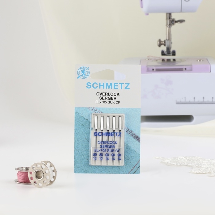 Иглы для плоскошовных и оверлок машин, для джерси, №80/90, 5 шт Иглы для плоскошовных и оверлок машин, для джерси, №80/90, 5 шт