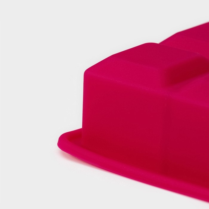 Форма для льда Доляна «Кубик», силикон, 18,5×11,8×3 см, 15 ячеек 3,4×3,4 см, цвет розовый Форма для льда Доляна «Кубик», силикон, 18,5×11,8×3 см, 15 ячеек 3,4×3,4 см, цвет розовый