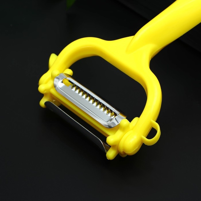 Овощечистка многофункциональная Доляна, 16×9 см, цвет жёлтый Овощечистка многофункциональная Доляна, 16×9 см, цвет жёлтый