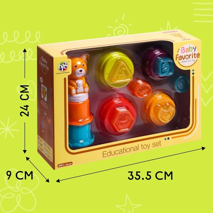 Развивающая пирамидка-сортер «Медвежонок», 13 предметов Развивающая пирамидка-сортер «Медвежонок», 13 предметов