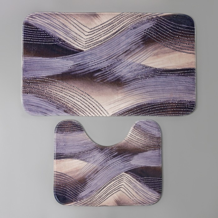 Набор ковриков для ванной и туалета Доляна «Саванна», 2 шт: 50×80, 40×50 см Набор ковриков для ванной и туалета Доляна «Саванна», 2 шт: 50×80, 40×50 см