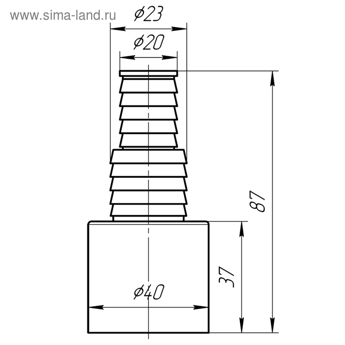 Адаптер для подключения слива бытовой техники Адаптер для подключения слива бытовой техники "АНИ Пласт" М160, 40 мм