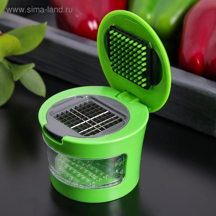 Приспособление для нарезки чеснока «Прино», 2 насадки, 7,5×7,5×6 см, цвет зелёный Приспособление для нарезки чеснока «Прино», 2 насадки, 7,5×7,5×6 см, цвет зелёный