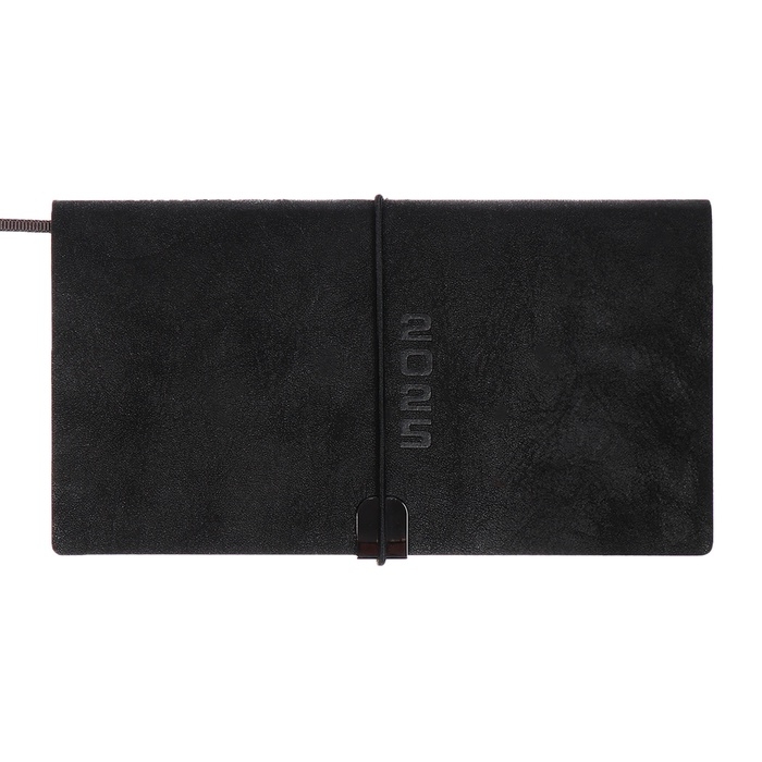 Еженедельник датир 2025г 175х95мм мягк обл иск кож 64л ESCALADA, бл тис, бл 70 г/м²,чёрный Еженедельник датир 2025г 175х95мм мягк обл иск кож 64л ESCALADA, бл тис, бл 70 г/м²,чёрный