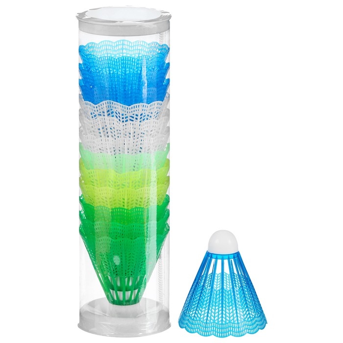 Волан для бадминтона, 12 шт., пластик, цвет МИКС Волан для бадминтона, 12 шт., пластик, цвет МИКС