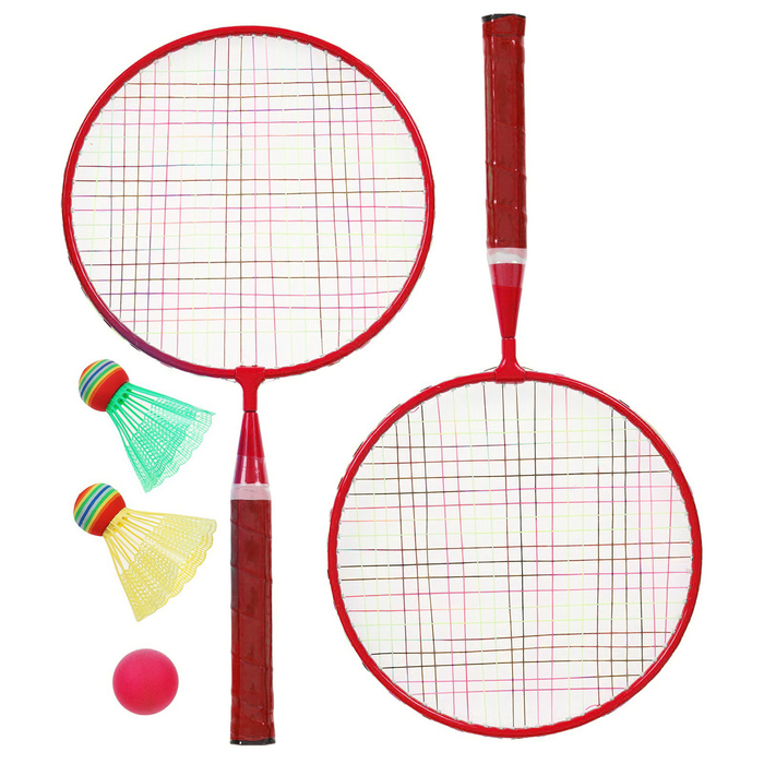 Набор для бадминтона ONLYTOP: 2 ракетки, 2 волана, мяч, цвета МИКС Набор для бадминтона ONLYTOP: 2 ракетки, 2 волана, мяч, цвета МИКС