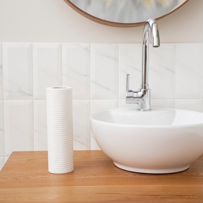 Салфетки для уборки Доляна, рулон, многоразовые, безворсовые, 50 шт, 25×25 см, цвет белый