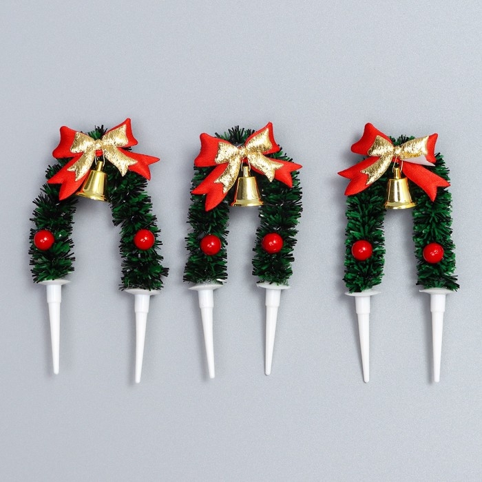 Декор для творчества «Новогодняя арка», в наборе 3 шт., размер 1 шт. — 9,5 × 4,5 × 1 см Декор для творчества «Новогодняя арка», в наборе 3 шт., размер 1 шт. — 9,5 × 4,5 × 1 см