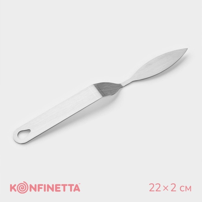 Лопатка кондитерская KONFINETTA, 22×2 см, рабочая часть 8×2 см, цвет серебристый Лопатка кондитерская KONFINETTA, 22×2 см, рабочая часть 8×2 см, цвет серебристый