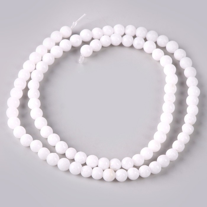 Бусины из натурального камня «Белый агат» набор 90 шт., размер 1 шт. — 4 мм Бусины из натурального камня «Белый агат» набор 90 шт., размер 1 шт. — 4 мм