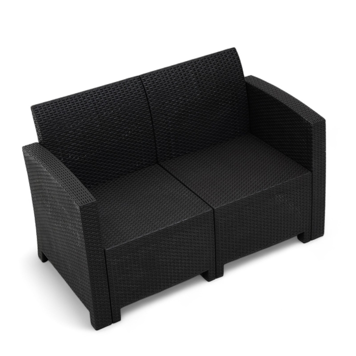 Диван садовый Бора 2-х местный 104 х 66 х 76 см, антрацит Диван садовый Бора 2-х местный 104 х 66 х 76 см, антрацит