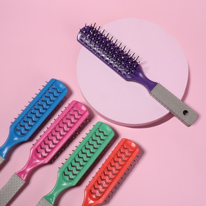 Расчёска массажная, вентилируемая, 3 × 21 см, фасовка 12 шт, цвет МИКС Расчёска массажная, вентилируемая, 3 × 21 см, фасовка 12 шт, цвет МИКС