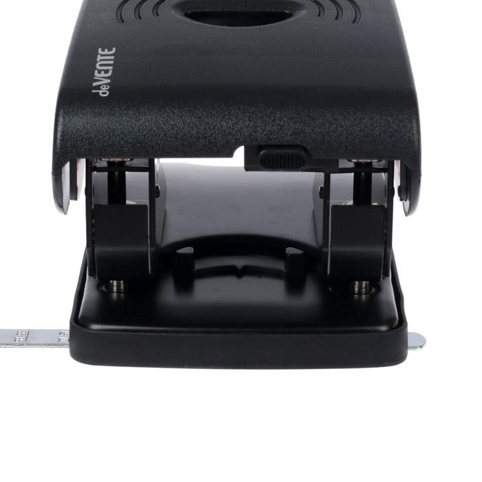 Дырокол МОЩНЫЙ на 65 листов, deVENTE Stripe, c линейкой, усиленный корпус, чёрный Дырокол МОЩНЫЙ на 65 листов, deVENTE Stripe, c линейкой, усиленный корпус, чёрный