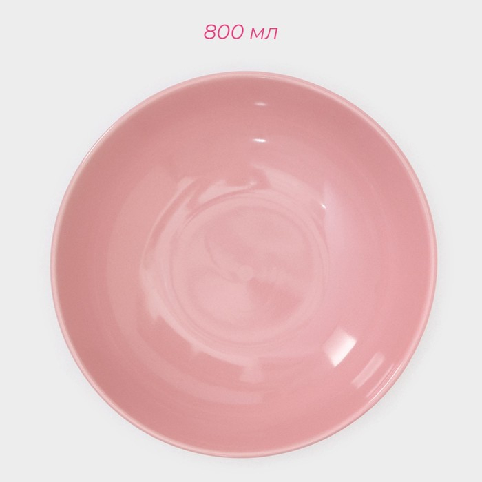 Набор тарелок керамических Доляна «Пастель», 18 предметов: 6 тарелок d=19 см, 6 тарелок d=27 см, 6 мисок d=19 см, цвет розовый
