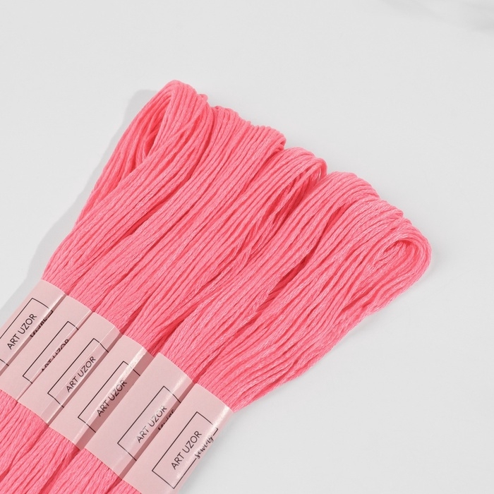 Набор ниток мулине №956, 8 ± 1 м, 6 шт, цвет ярко-розовый