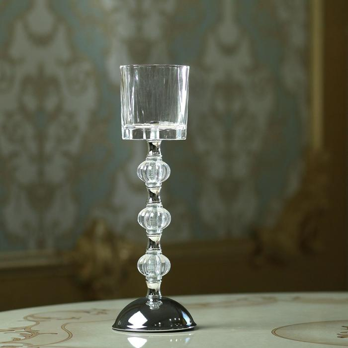 Подсвечник стекло Подсвечник стекло "Влечение" 29х9х9 см