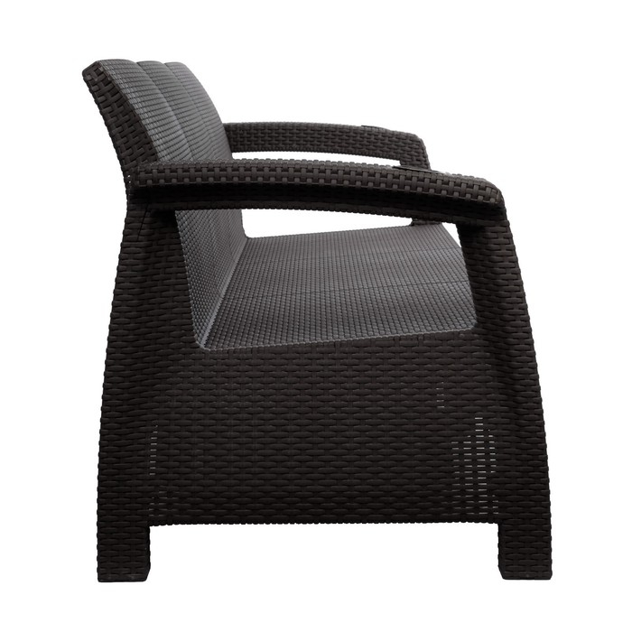 Диван Диван "Ротанг" 3-х местный, с подстаканниками, 188 см х 70 см х 79 см, цвет мокко