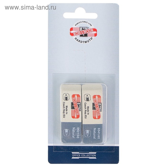 Набор ластиков 2 штуки Koh-I-Noor Sanpearl 6541/40, комбинированный, каучук, блистер Набор ластиков 2 штуки Koh-I-Noor Sanpearl 6541/40, комбинированный, каучук, блистер