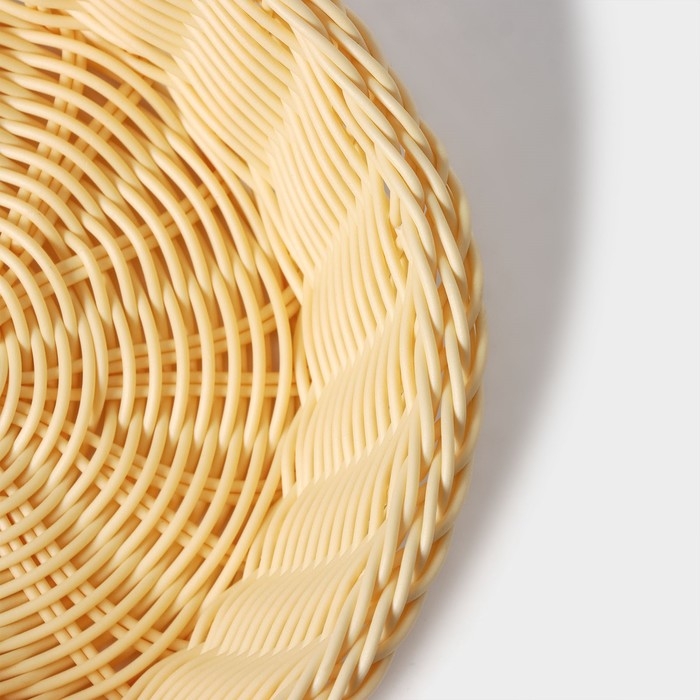 Корзинка для подачи Доляна &laquo;Ваниль&raquo;, 21&times;21&times;6,5 см, цвет молочный