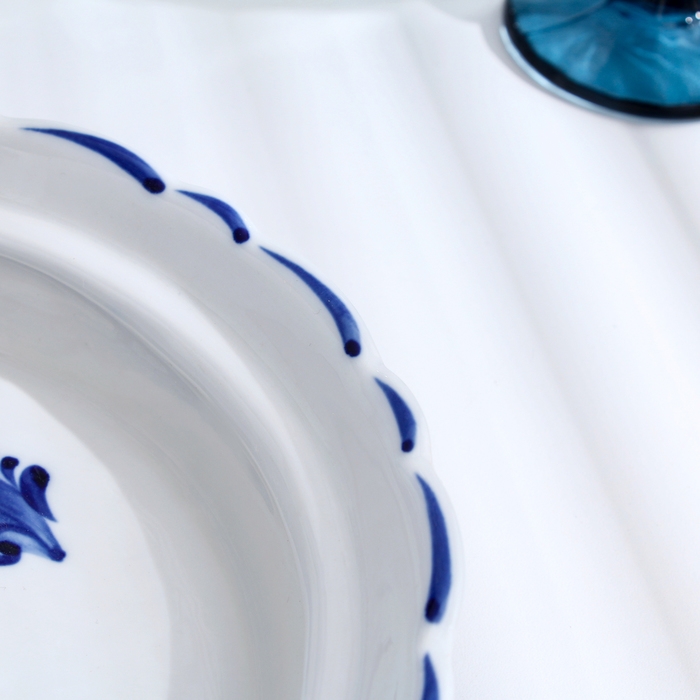 Блинница "Уточка", d-24см, h-20,5см, гжель, 1 сорт