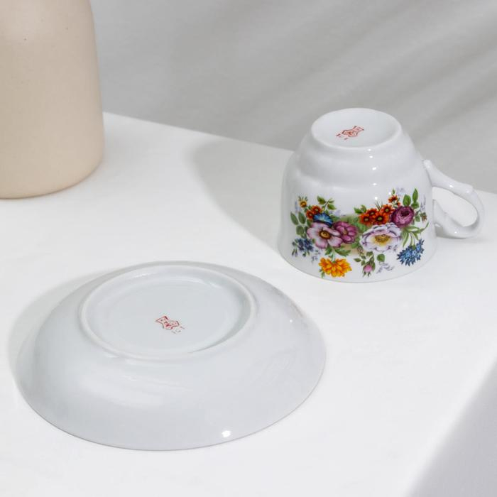 Сервиз чайный фарфоровый «Букет цветов», 15 предметов Сервиз чайный фарфоровый «Букет цветов», 15 предметов