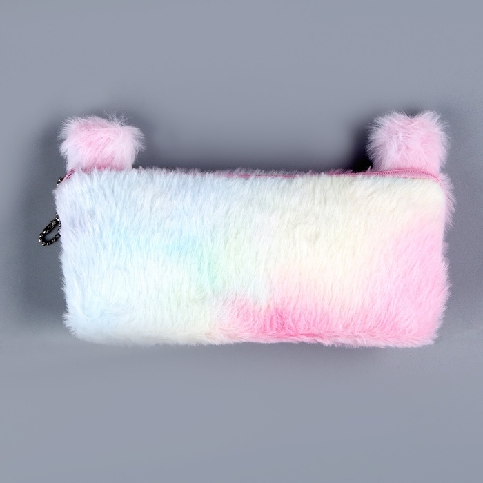 Пенал школьный мягкий «Котик», 20 × 10 см, плюш, белый цвет Пенал школьный мягкий «Котик», 20 × 10 см, плюш, белый цвет